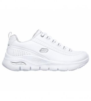 Skechers para mujer. 149146 Zapatillas de piel Arch Fit Citi Drive blanco (41), Plano, Cordones, Casual, Deportivo, Multideporte