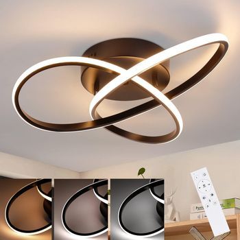 Lámpara De Techo Led De Diseño Negro De 40 Cm Con Intensidad Regulable Zmh