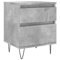 mesita de noche 40x35x50 cm madera y metal trabajados - gris