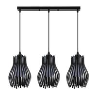fabrilamp lampara de techo alargada ragusa negra 3xe27 regx64x16cm
