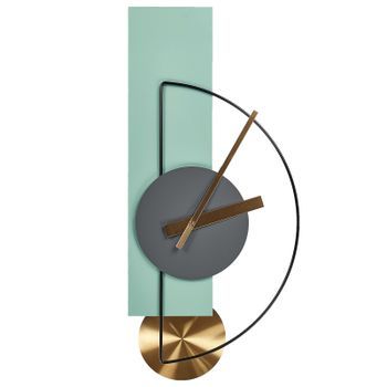 Reloj De Pared Decoración Colgante 31 X 63 Cm Diseño Moderno Con Péndulo Decorativo Sin Números Acero Verde Claro Cevins