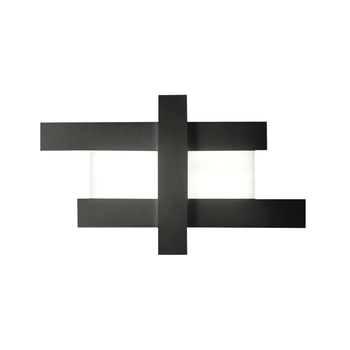 Aplique Led De Diseño Moderno Negro 50w - Estructura Geométrica De Acero, Luz Cálida 3000k, 2620lm, Ancho 104 Cm, Ip20