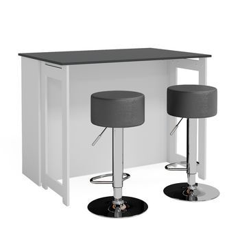 Set De Mesa De Bar Dominic 116 X 37 Cm Con 2 Taburetes De Bar Vicco