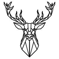 decoracion pared de metal deer4 negro 60x65 cm