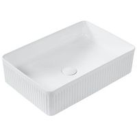 lavabo sobre encimera de ceramica blanco brillante 50 x 34 cm geldo