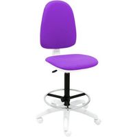 taburete giratorio torino blanco - tapizado morado
