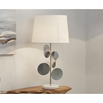 Lampara Sobremesa Gitti Plata 69 Cms. 35dx69 Cms