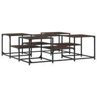 mesa de centro madera de ingenieria roble marron 121x121x40 cm vidaxl