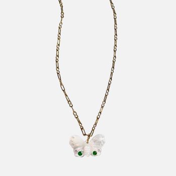 Notte Baby Farfalla Glow Mother of Pearl Gold Tone Necklace