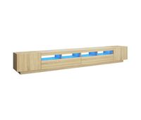 armario tv con luces led color roble sonoma 300x35x40 cm