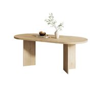 mesa de comedor fija ovalada 160 cm de mdfroble