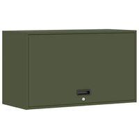 armario de pared para el garaje verde oliva 90 x 40 x 53 cm vidaxl