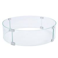 proteccion contra el viento y blindaje de llama para estufa de vidrio templado redonda de 650 mm de diametro y 6 mm de espesor