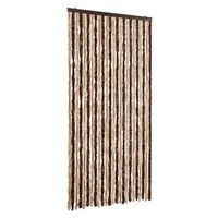 cortina antimoscas chenilla beige y marron claro 100x200 cm