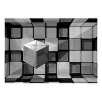 papel pintado 3d - cubo de rubik gris 400x280 cm