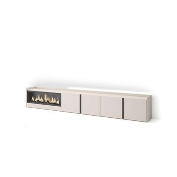 Mueble Tv Antequera-02 Con Chimenea Y Luces Led