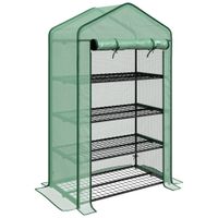 outsunny invernadero de jardin balcon estanteria invernadero 4 niveles 90x49x160 cm acero galvanizado lona desmontable pe   aosom espana