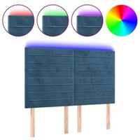 cabecero cama mueble de dormitorio con luces led terciopelo oscuro 144 x 5 x 118128 cm azul m020009212