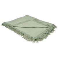 colcha decorativa manta para cama con flecos de algodon 220 x 240 cm verde yerbent