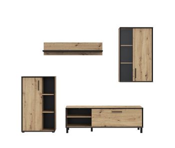 Mueble compacto de tv portopino 236cm roble