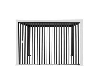 Conjunto de 3 persianas verticales de 130cm para pérgola bioclimática de aluminio 3x4m, triomphe 3 persianas verticales, antracita, 123.5x6x236 cm