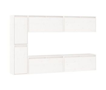 Muebles para tv 6 piezas madera maciza de pino blanco