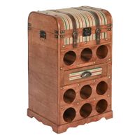 botellero de madera marron 40x35x71 cm 9 botellas