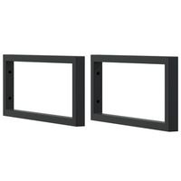 soportes estante de lavabo 2 uds  mueble de lavabo rectangular acero negro