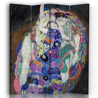 legendarte - biombo la virgen - gustav klimt - separador de ambientes para interiores cm 145x170 4 paneles
