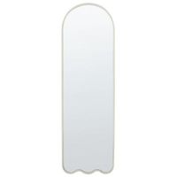 espejo de pared moderno irregular marco metal hierro decoracion sala de estar 45 x 145 cm blanco bussy