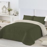 naturals - edredon nordico reversible bicolor - cama 180 - verdevainilla