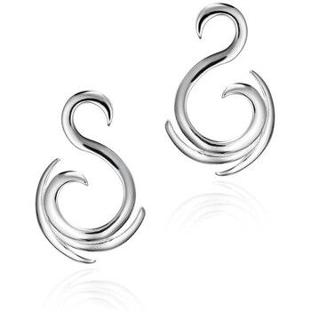 Jorge Revilla Pendientes Pendientes orgánicos en forma de S de plata de ley 925 para mujer