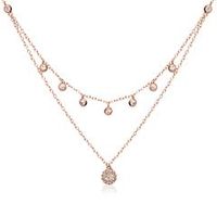 cadena de plata 925 chapada en oro rosa con circonita