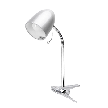 Aigostar - Flexo LED Escritorio con Pinza, E27(Max 11W), Cable 1,5 m con Interruptor, H35cm, Bombilla No Incluida, Plata
