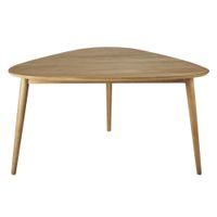mesa de comedor ovoide de mango macizo de 132 cm