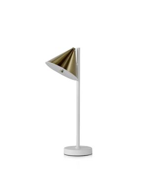 Lámpara de mesa metálica blanca