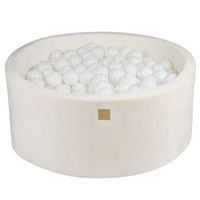 meowbaby piscina de bolas round seca para ninos super soft blanco  blanco 300 pcs 90x40cm