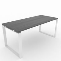 mesaescritorio para teletrabajo oficina y hogar estructura cerrada color blanco tablero color roble azabache fabricado en espana 160x80cm