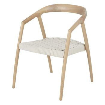 Silla de fresno macizo con asiento de cuerda beige