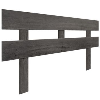 Dhome Cabecero Ceniza 140cm Horizontal Estilo Valla Con Patas Madera Reciclada Dm Herrajes Incluidos (140cm Horizontal Valla, Ceniza)
