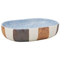 lavabo sobre encimera  lavabo de bano moderno ovalado ceramica multicolor 59x40x14 cm
