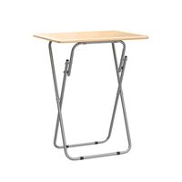 mesa plegable cuadrada  mesa auxiliar plegable multiusos  natural  48 x 38 x 66 cm