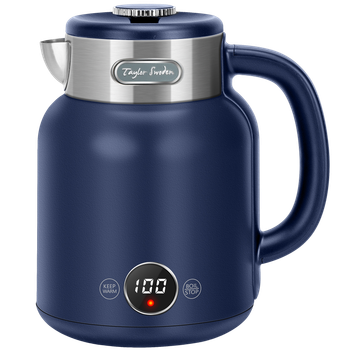 Taylor Swoden Sara - Hervidor de Agua Retro de Toque Frío, Doble Pared de Acero Inoxidable, 2200W, 1.7L, Ajuste de Temperatura, Pantalla LED con Temperatura en Tiempo Real, Mantener Caliente 1 hora