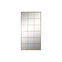 espejo hierro cristal 90x2x180 ventana dorado