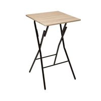 mesa de bar abatible efecto madera 2 plazas