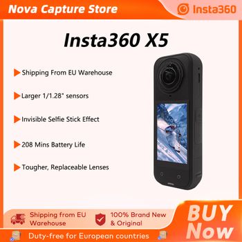 Cámara de Acción Insta360 X5 2025, Nueva, 8K 30fps, Lentes Intercambiables, Chip IA, Rendimiento Superior en Condiciones de Baja Luz, Larga Duración de Batería, Insta X5