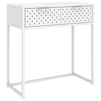 Mesa Consola De Acero Blanca 72x35x75 Cm Vidaxl