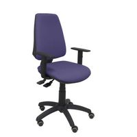 silla de oficina ergonomica con mecanismo sincro regulable en altura y ruedas de parquet  asiento y respaldo tapizados en tejido bali color azul claro brazos regulables en altura piqueras y crespo modelo 14s
