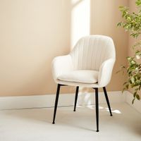 sillon en borreguito con patas de metal borreguito blanco