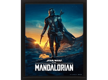 Póster - Sherwood Star Wars The Mandalorian Nightfall, 3D, Marco negro, Multicolor